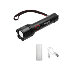 LED Επαναφορτιζόμενος Φακός USB 5V Ψυχρό Λευκό 6000K με 3 Λειτουργίες Φωτισμού και  Zoom BL-P05-P50