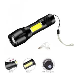 LED Επαναφορτιζόμενος Αδιάβροχος Mini Διπλός Φακός Ψυχρό Λευκό με 3 Λειτουργίες Φωτισμού BL-511