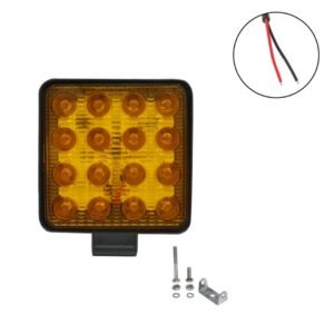 LED Αδιάβροχος Προβολέας Αλουμινίου Πορτοκαλί 12V-24V 10.5cm 48W 16 SMD IP67 3840L