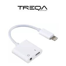 Αντάπτορας Ακουστικών lightning σε jack 3.5mm με Παράλληλη Φόρτιση lightning treqa ca 1062 Λευκό