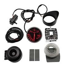 Αναλογικό Μπαρόμετρο Αυτοκινήτου 60mm 2.5" -1.0-2.0 Bar με Κόκκινο Φωτισμό HW-0155