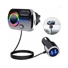FM Transmitter με Βολτόμετρο 12V-24V - AUX - TF - Οθόνη LCD - 2 Θύρες USB με RGB Φωτισμο