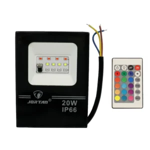 LED Αδιάβροχος Προβολέας 100W με Ασύρματο Τηλεχειριστήριο 48 SMD 4000LM 220V RGB IP66 JORTAN-TP100WRGB
