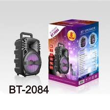 Σύστημα karaoke 8" bluetooth με Ενσύρματο Μικρόφωνο και fm, usb, aux, tf bt 2084 Μαύρο
