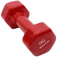 Εξάγωνο Βαράκι Βινυλίου 1 x 7kg 25566-13 Κόκκινο