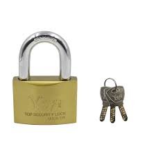 Λουκέτο Μπρούτζινο 60mm Πέταλο με 3 Κλειδιά Ασφαλείας XS-60YQS1 Χρυσό