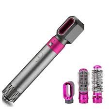 Ηλεκτρική Βούρτσα Μαλλιών 3 σε 1 για Μπούκλες και Ίσιωμα 1000w wl 8035 Μαύρο Ροζ