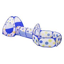 Παιδική Σκηνή με Τούνελ, Μπαλοπισίνα και Μπασκέτα Pop Up 330x95x90 HW-B0063 Μπλε