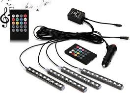 Σετ Led Ταινίες RGB Music για Κάτω από το Αυτοκίνητο Underbody Tube με Τηλεχειριστήριο 2 x 60cm και 2 x 90cm 4 τμχ