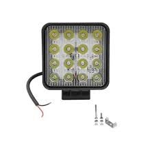 LED Τετράγωνος Αδιάβροχος Προβολέας Αυτοκινήτου 12-24V 48W 13cm Μαύρος