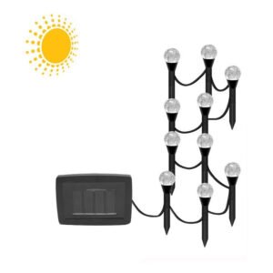 LED Αδιάβροχα Ηλιακά Καρφωτά - Χωνευτά Λαμπάκια Γιρλάντα 4m με Ηλιακό Πάνελ και Θερμό Λευκό Φωτισμό Crystal Balls
