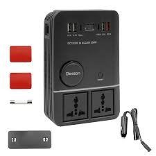 Inverter Αυτοκινήτου 200W για Μετατροπή 12V - 24V DC σε 220V AC με 4xUSB Olesson 1661 Μαύρο