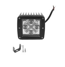 LED Τετράγωνος Αδιάβροχος Προβολέας Αυτοκινήτου 12-24V 8cm με Ψυχρό Λευκό - Πορτοκαλί Φωτισμό Μαύρος