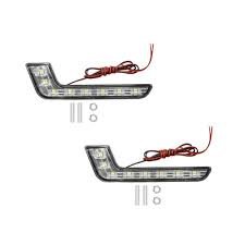 DRL LED Φώτα Ημέρας - Προβολάκια - Φώτα Ομίχλης - Προφυλακτήρα 8S MD 12V Ψυχρό Λευκό Σετ 2τμχ