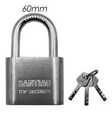 Λουκέτο Ατσάλινο 60mm Πέταλο με 3 Κλειδιά Ασφαλείας XS-60HGB Ασημί