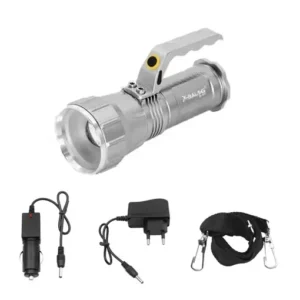 LED Επαναφορτιζόμενος Αδιάβροχος Φακός 800LM Ψυχρό Λευκό με 3 Λειτουργίες Φωτισμού BL-677 Ασημί