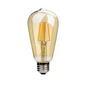 LED Λάμπα E27 6W 220V 1000LM Θερμό Λευκό Filament σε Σχήμα Αχλάδι Dimmable ST64