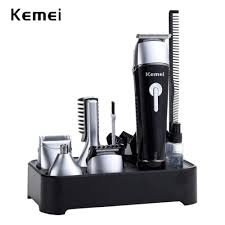 Σετ Επαναφορτιζόμενης Κουρευτικής Μηχανής kemei km 1015 Μαύρο