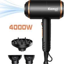 Πιστολάκι Μαλλιών με Φυσούνα 4000w kemei ionic km 8896 Μαύρο